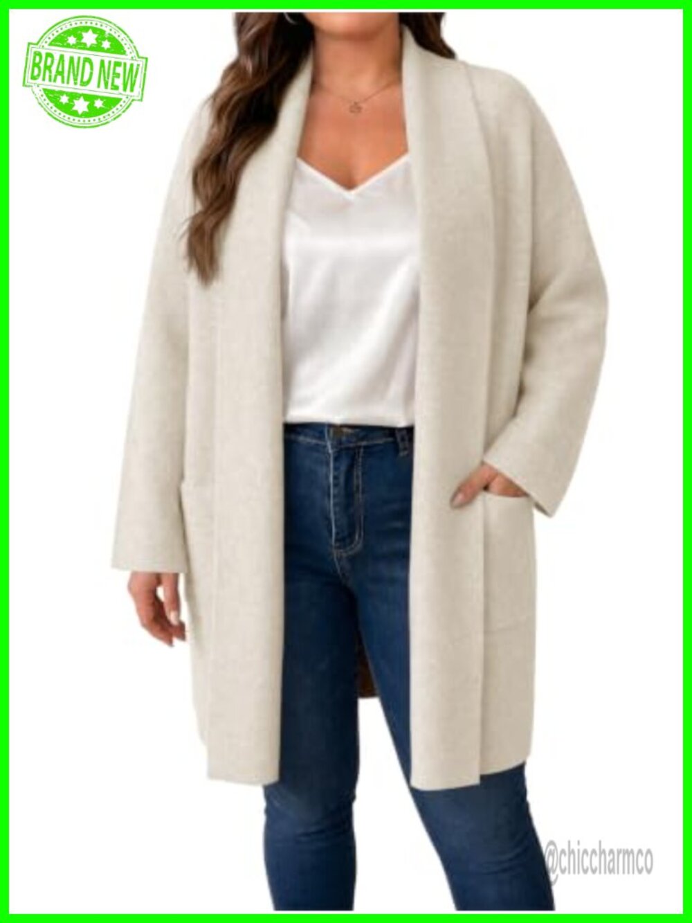 Womens Plus Size Long Cardigan Oversized Coatigan Knit Sweater
